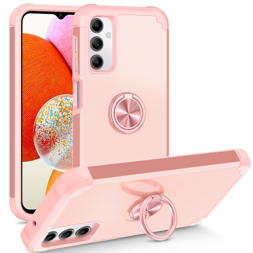 

For Samsung Galaxy A14 5G L2 Rotating Ring Holder Magnetic Phone Case(Rose Gold)