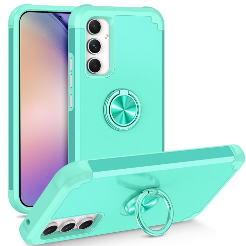 

For Samsung Galaxy A54 5G L2 Rotating Ring Holder Magnetic Phone Case(Mint Green)