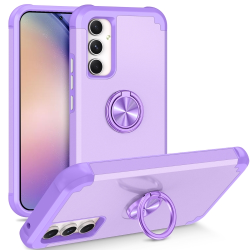 

For Samsung Galaxy A54 5G L2 Rotating Ring Holder Magnetic Phone Case(Light Purple)