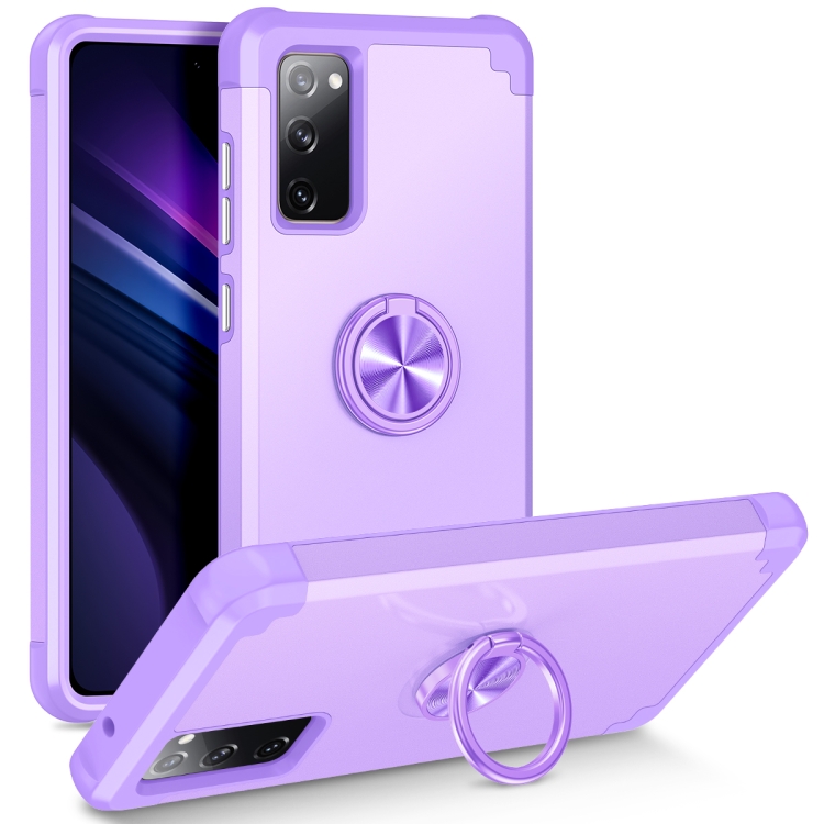 

For Samsung Galaxy S20 FE L2 Rotating Ring Holder Magnetic Phone Case(Dark Purple)
