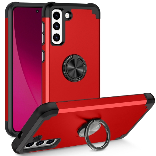 

For Samsung Galaxy S21 5G L2 Rotating Ring Holder Magnetic Phone Case(Red)