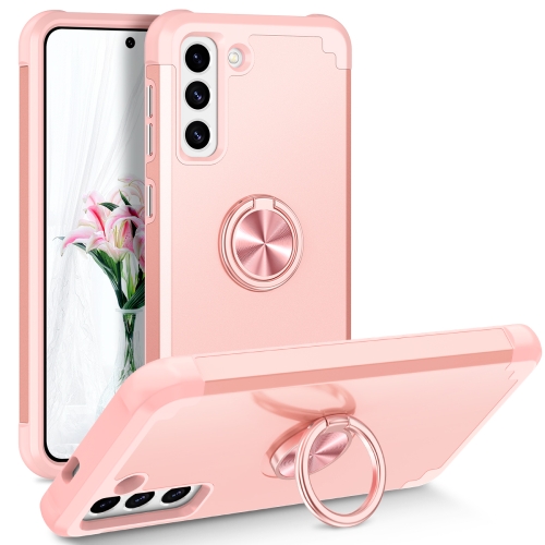 

For Samsung Galaxy S21+ 5G L2 Rotating Ring Holder Magnetic Phone Case(Rose Gold)