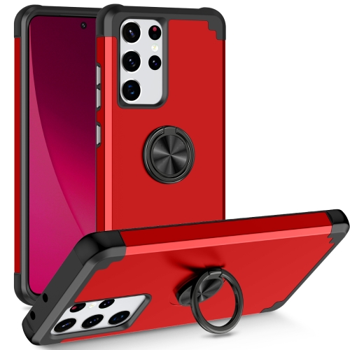 

For Samsung Galaxy S21 Ultra 5G L2 Rotating Ring Holder Magnetic Phone Case(Red)