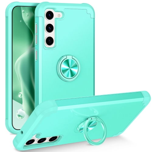 

For Samsung Galaxy S23 5G L2 Rotating Ring Holder Magnetic Phone Case(Mint Green)