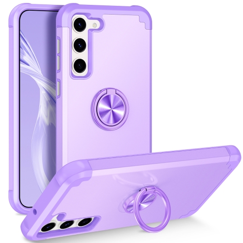 

For Samsung Galaxy S23 5G L2 Rotating Ring Holder Magnetic Phone Case(Light Purple)