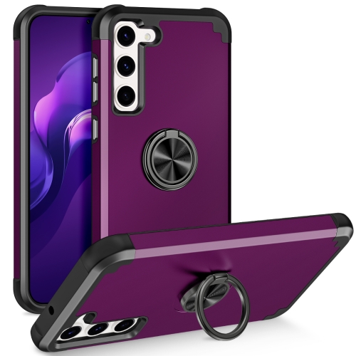 

For Samsung Galaxy S23 5G L2 Rotating Ring Holder Magnetic Phone Case(Dark Purple)