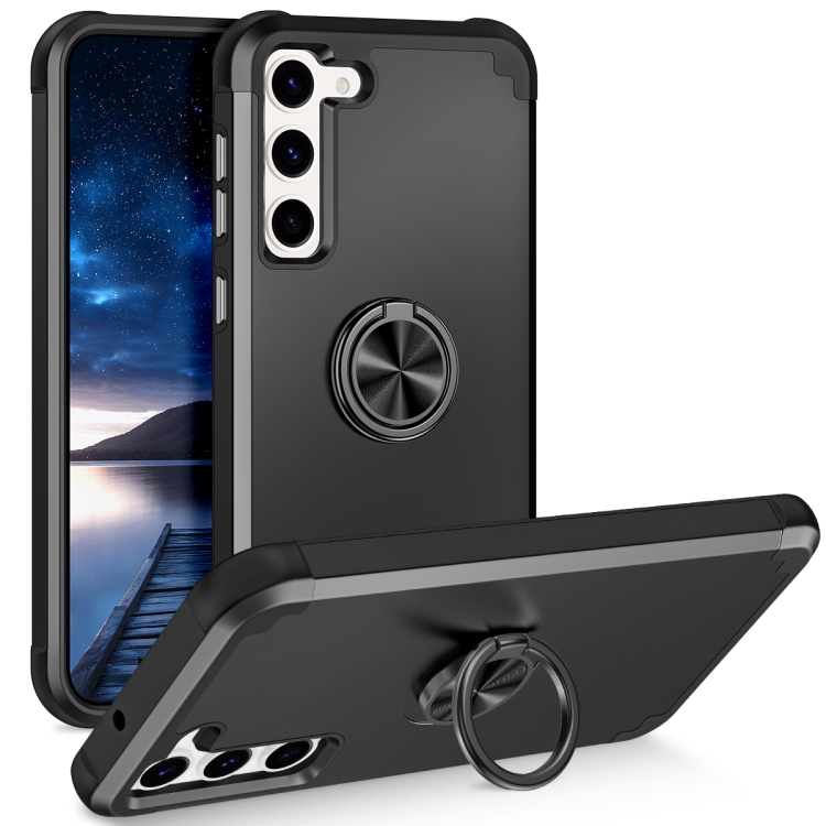 

For Samsung Galaxy S23+ 5G L2 Rotating Ring Holder Magnetic Phone Case(Black)