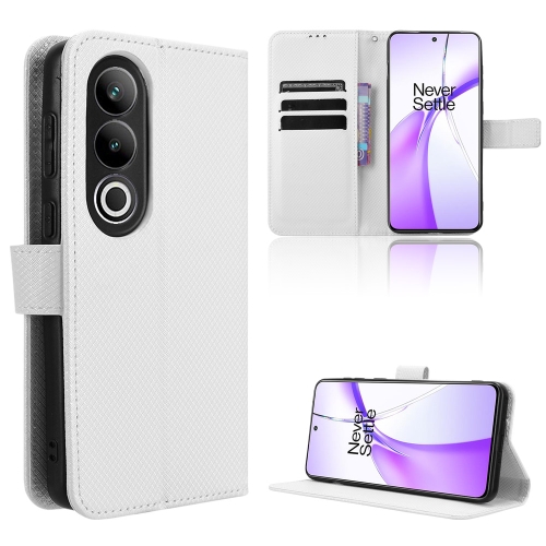 For OnePlus Ace 3V 5G / Nord CE4 5G Diamond Texture Leather Phone Case(White) чехол awog на oneplus nord n100 ванплас nord n100 сладкий песик