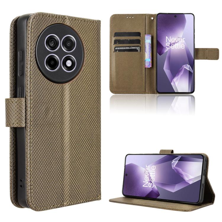

For OnePlus Ace 5 5G / 5 Pro 5G / 13R 5G Diamond Texture Leather Phone Case(Brown)