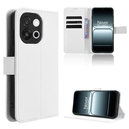 

For OnePlus 13T Diamond Texture Leather Phone Case(White)