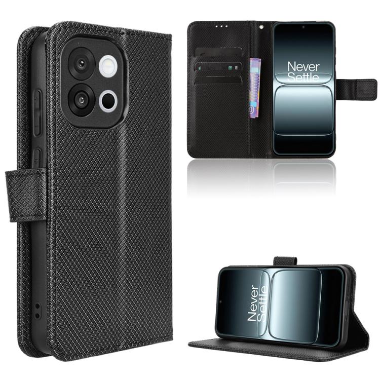 

For OnePlus 13T Diamond Texture Leather Phone Case(Black)