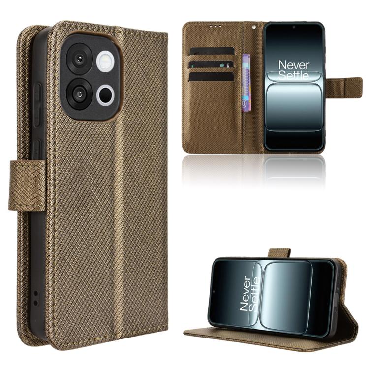 

For OnePlus 13T Diamond Texture Leather Phone Case(Brown)