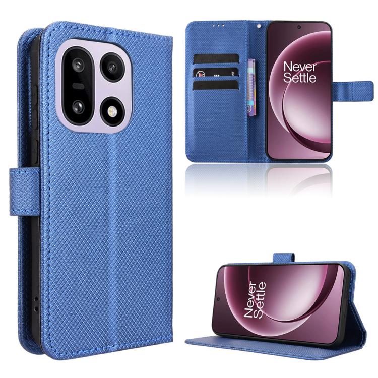 

For OnePlus 15 Diamond Texture Leather Phone Case(Blue)