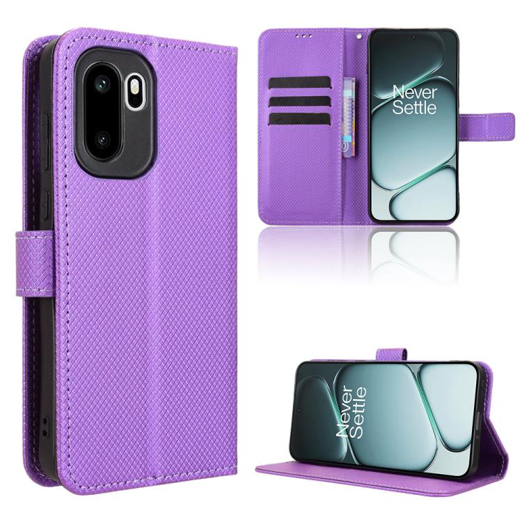 

For OnePlus Ace 6 / Ace 6T / 15R Diamond Texture Leather Phone Case(Purple)