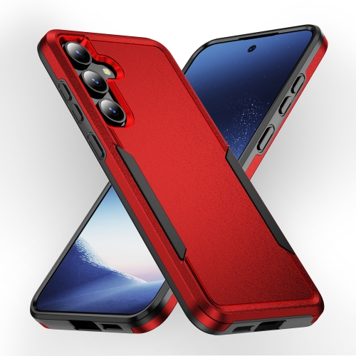 

For Samsung Galaxy S24+ 5G Pioneer Armor Heavy Duty PC + TPU Phone Case(Red+Black)