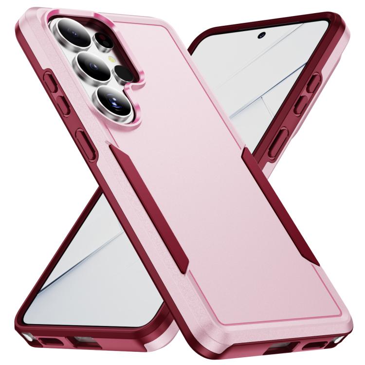 

For Samsung Galaxy S26 Ultra 5G Pioneer Armor Heavy Duty PC Hybrid TPU Phone Case(Pink+Rose Red)