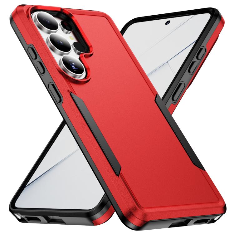 

For Samsung Galaxy S26 Ultra 5G Pioneer Armor Heavy Duty PC Hybrid TPU Phone Case(Red+Black)