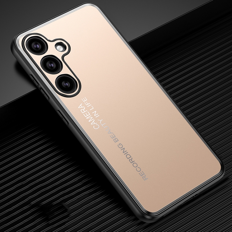 

For Samsung Galaxy S24+ 5G Frosted Metal Phone Case(Gold)