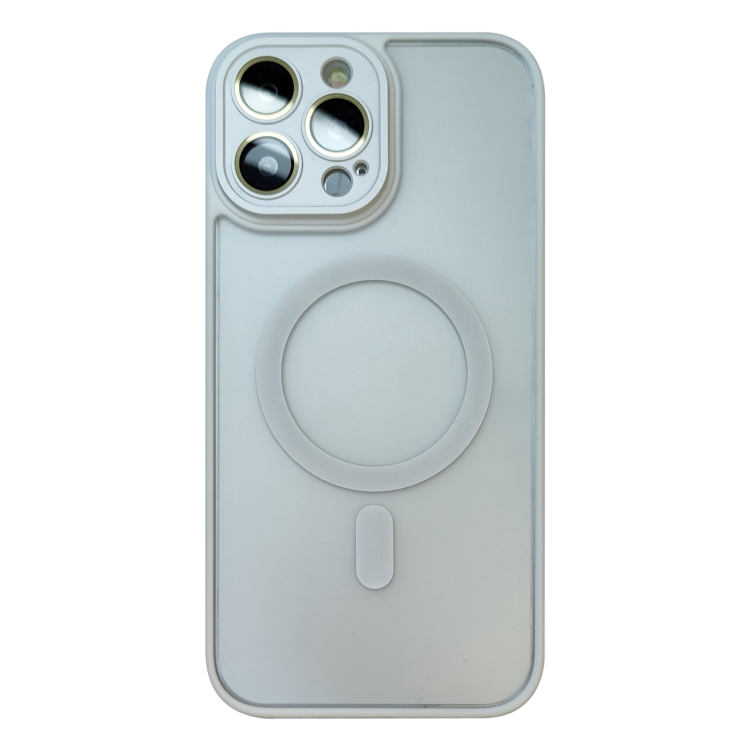 

For iPhone 12 Pro Max MagSafe Skin Feel Phone Case with Lens Film(White)