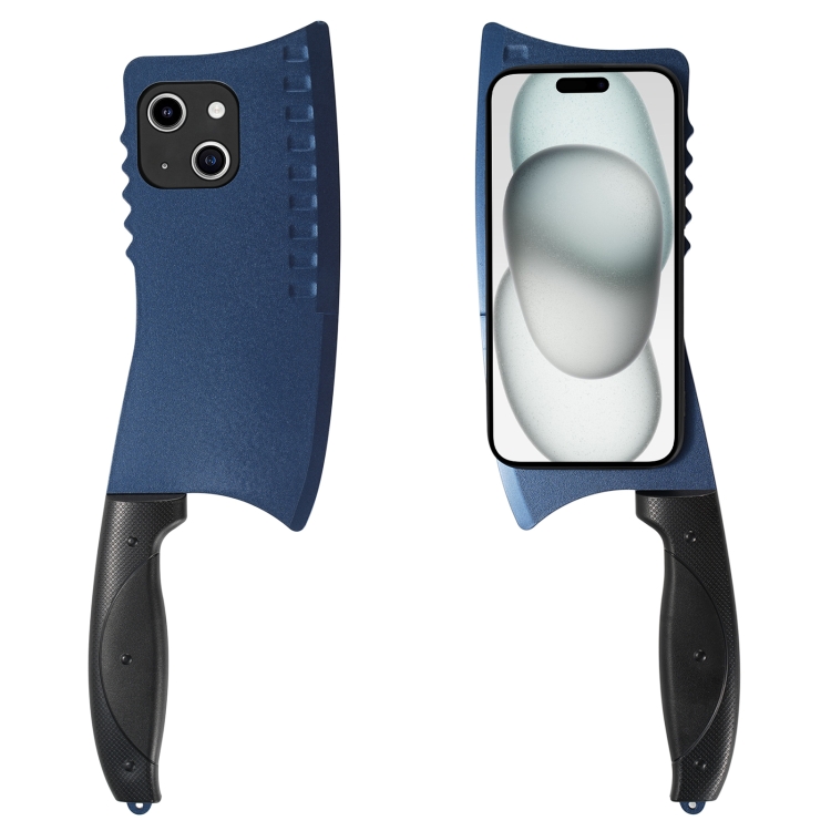 

For iPhone 15 Plus Simulated Kitchen Knife TPU + PC Phone Case(Blue)