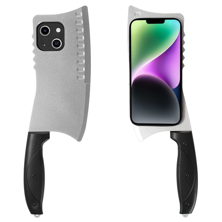 

For iPhone 14 Simulated Kitchen Knife TPU + PC Phone Case(Silver)