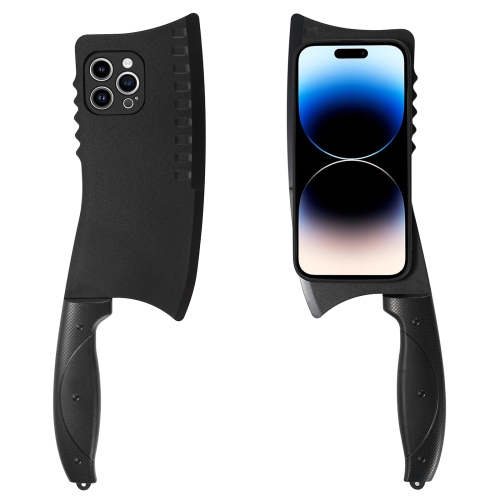 

For iPhone 14 Pro Simulated Kitchen Knife TPU + PC Phone Case(Black)