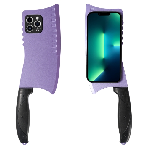 

For iPhone 13 Pro Max Simulated Kitchen Knife TPU + PC Phone Case(Purple)