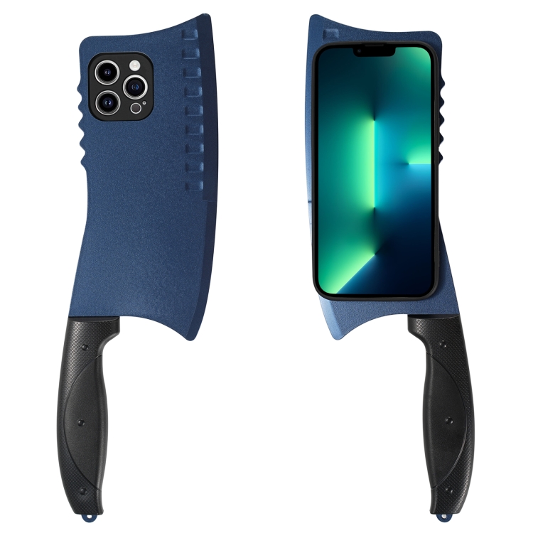 

For iPhone 13 Pro Simulated Kitchen Knife TPU + PC Phone Case(Blue)
