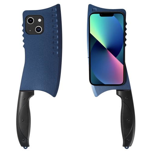 

For iPhone 13 Simulated Kitchen Knife TPU + PC Phone Case(Blue)