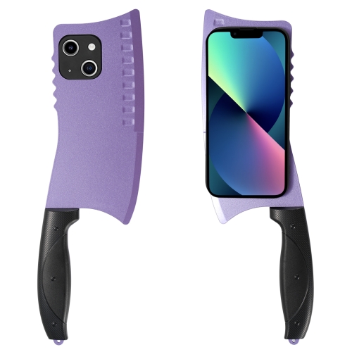 

For iPhone 13 Simulated Kitchen Knife TPU + PC Phone Case(Purple)