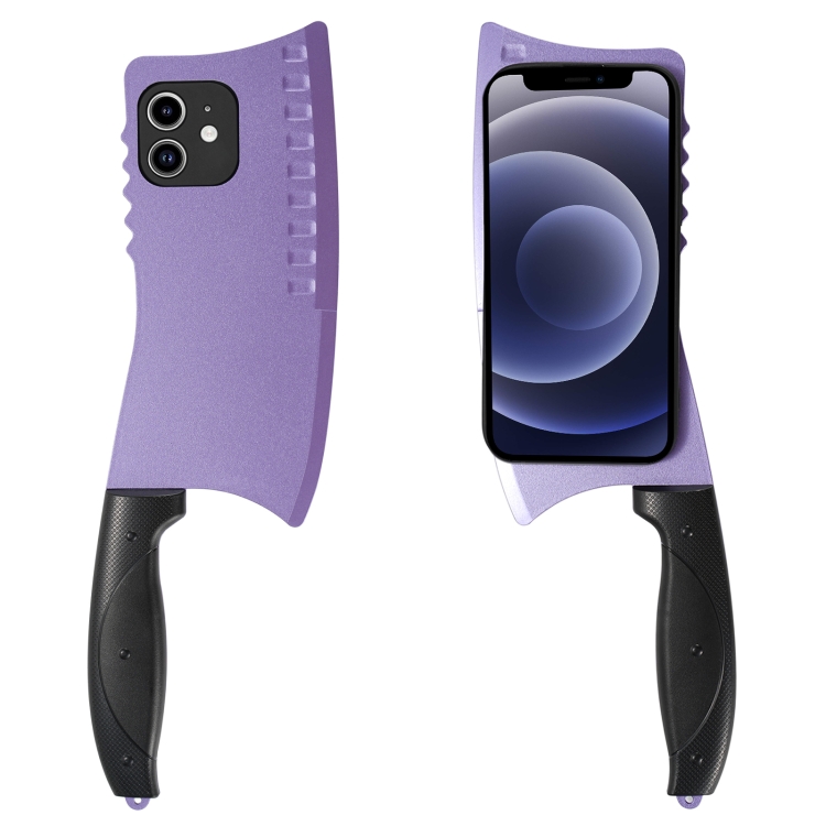 

For iPhone 12 Simulated Kitchen Knife TPU + PC Phone Case(Purple)