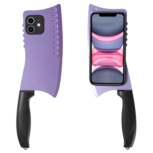 

For iPhone 11 Simulated Kitchen Knife TPU + PC Phone Case(Purple)