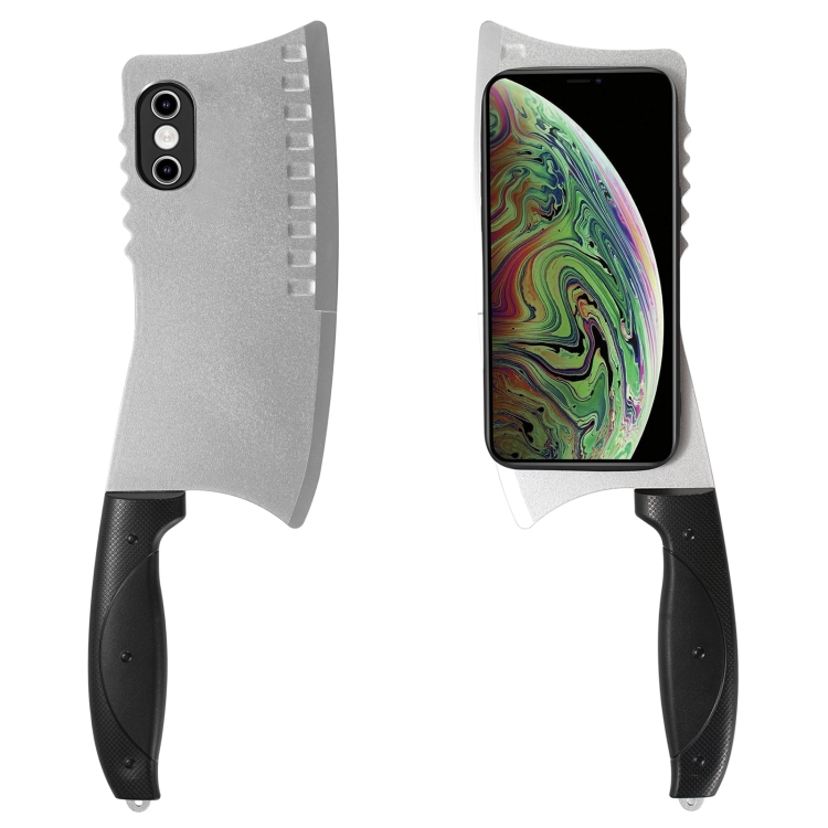 

For iPhone X / XS Simulated Kitchen Knife TPU + PC Phone Case(Silver)