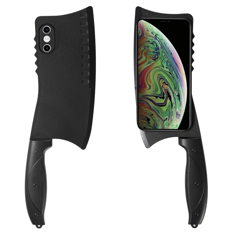 

For iPhone XS Max Simulated Kitchen Knife TPU + PC Phone Case(Black)