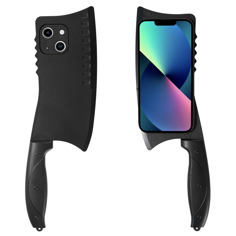 

For iPhone 13 mini Simulated Kitchen Knife TPU + PC Phone Case(Black)