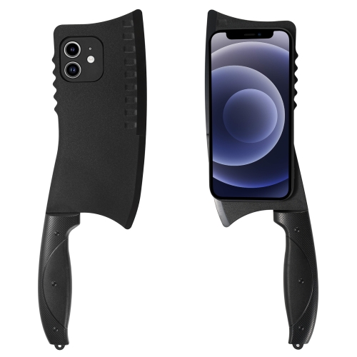 

For iPhone 12 mini Simulated Kitchen Knife TPU + PC Phone Case(Black)