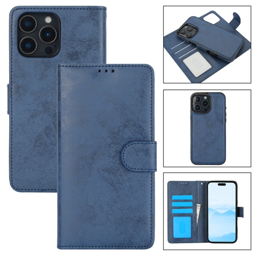 

For iPhone 16 Pro 2 in 1 Detachable Phone Leather Case(Dark Blue)