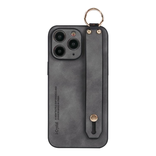 For iPhone 11 Pro Max Lambskin Wristband Holder Phone Case(Grey) кронштейн holder lcd su4601 b