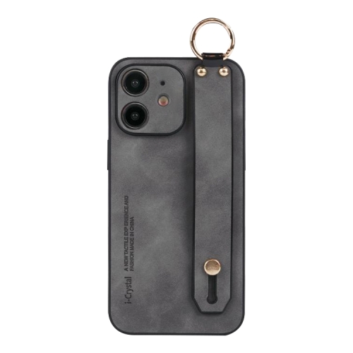 

For iPhone 11 Lambskin Wristband Holder Phone Case(Grey)