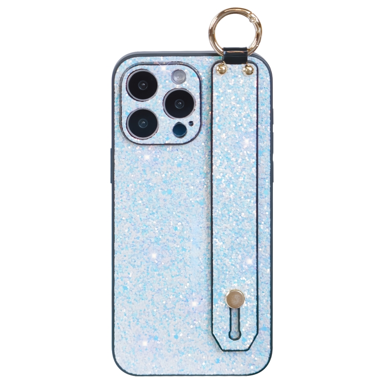 

For iPhone 12 Pro Flash Diamond Wristband Holder Phone Case(Flash White)