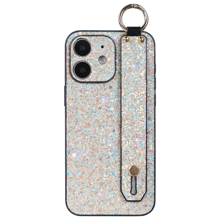 

For iPhone 11 Flash Diamond Wristband Holder Phone Case(Flash Gold)