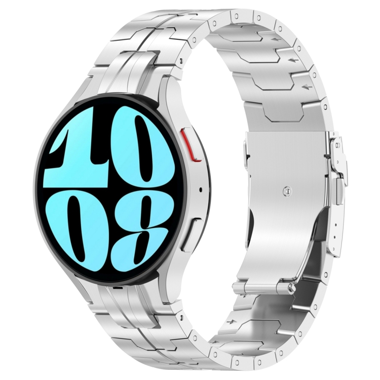 

For Samsung Galaxy Watch 6 / 6 Classic Button Style Stainless Steel Watch Band(Silver)