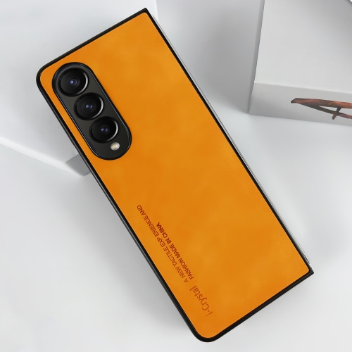 

For Samsung Galaxy Z Fold3 5G i.Crystal Lambskin Folding Phone Case(Orange)