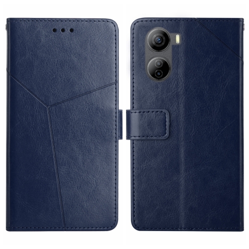 

For ZTE Libero 5G IV Y-shaped Pattern Flip Leather Phone Case(Blue)