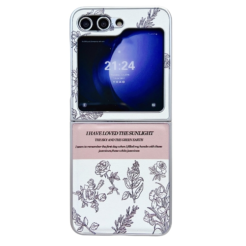 

For Samsung Galaxy Z Flip6 Pearlescent Paint Painted PC Phone Case(Sketch Flower)