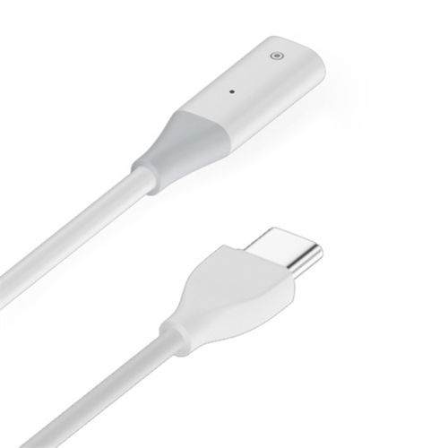 

For Apple Pencil 1 USB-C / Type-C to 8 Pin Stylus Charging Cable with Indicator Light, Length:0.5m(White)
