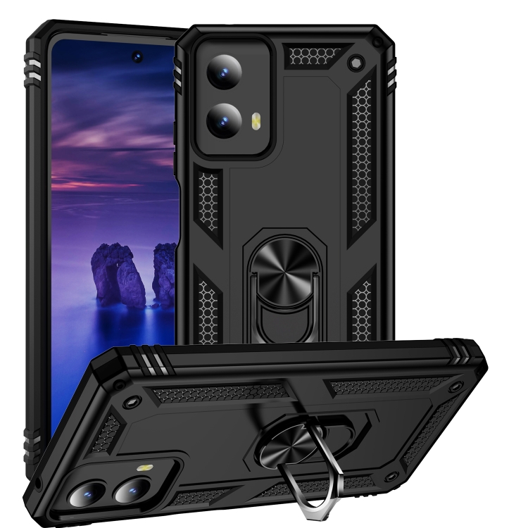

For Motorola Moto G Play 5G 2024 Shockproof TPU + PC Phone Case with Holder(Black)