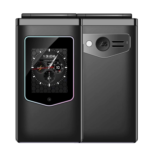 

HAMTOD T8 4G Flip Phone, EU Version, 2.8 inch + 1.77 inch, VoLTE, BT, SOS, OTG(Black)