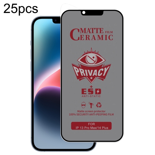 

For iPhone 13 Pro Max / 14 Plus 25pcs Full Coverage Frosted Privacy Ceramic Film