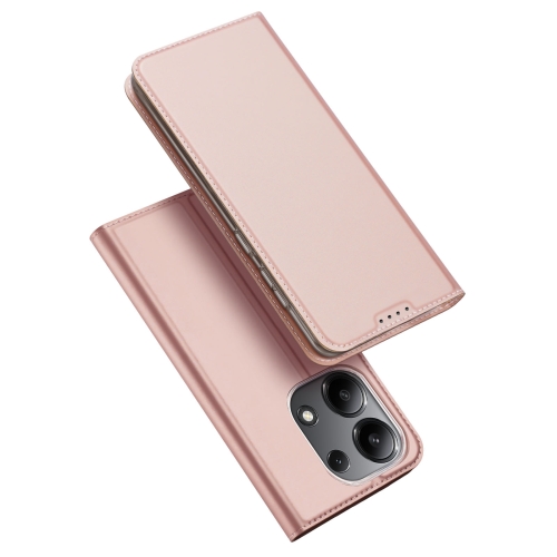 

For Xiaomi Redmi Note 13 4G DUX DUCIS Skin Pro Series Flip Leather Phone Case(Rose Gold)